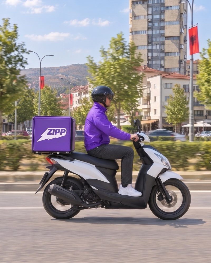 Korrier i Zipp me skuter dhe kutinë e Zipp në Gjilan